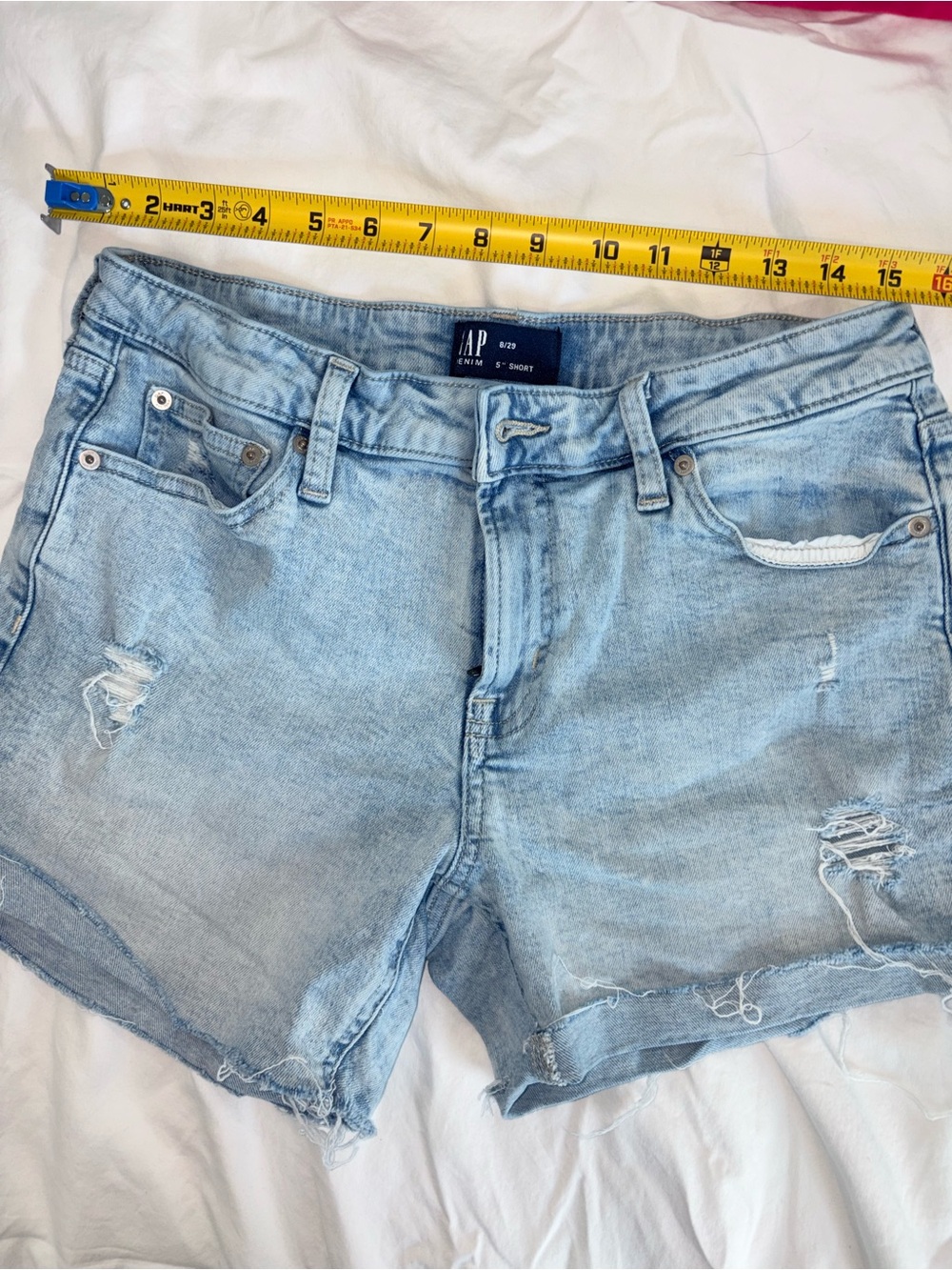 GAP Light Blue Distressed Denim Cutoff Shorts